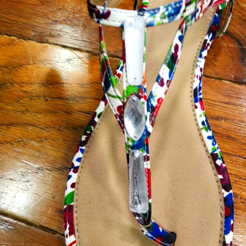 Fioni Strappy Sandals Floral Pattern Size 10 - Picture 8 of 8